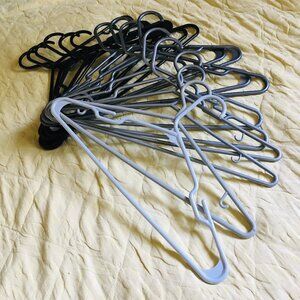 16 Pack Monochrome Gradient Hangers Set Silver Grey Black Space Saving